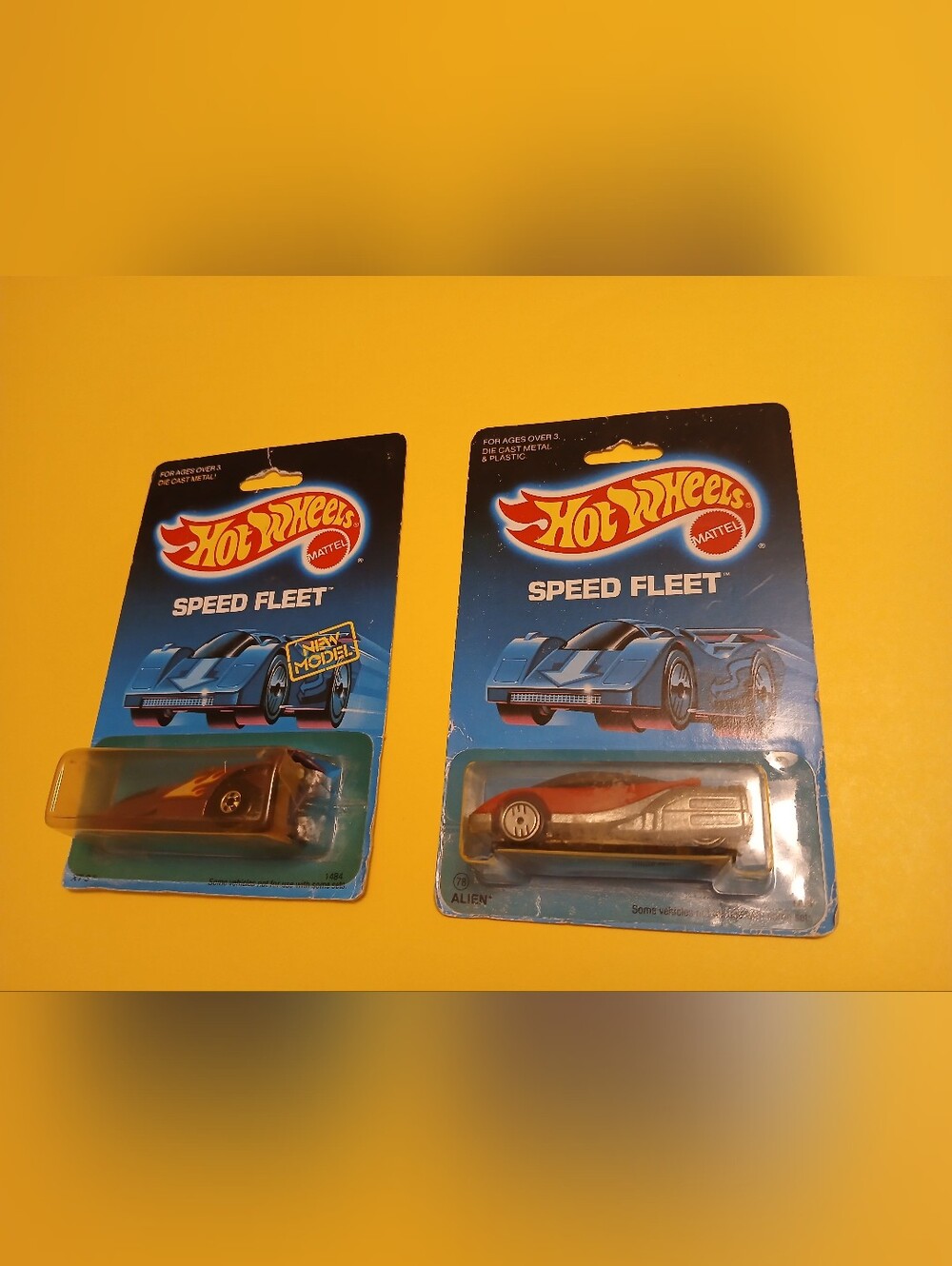 Vintage 1988-1989 Hot Wheels Speed Fleet Alien #78 & XT-3 New Model Sealed Lot